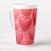 Roze & Rode Harten Bubble Patroon Latte Mok (Linkerhoek)