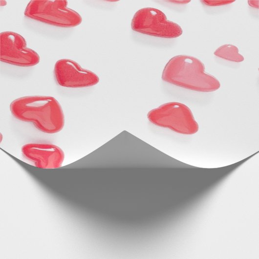 roze rode harten cadeaupapier (Hoek)