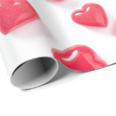 roze rode harten cadeaupapier (Rol Hoek)