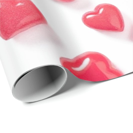 roze rode harten cadeaupapier (Rol Hoek)