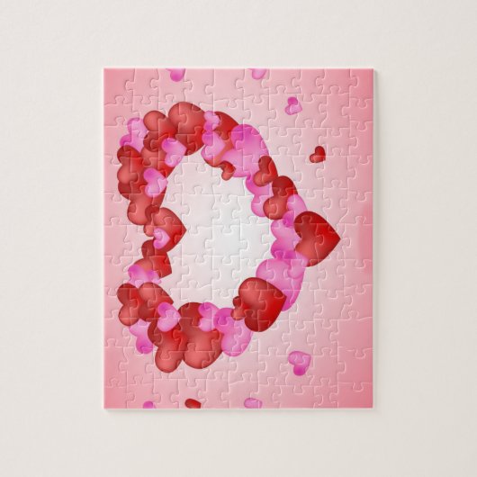 Roze rode harten Jigzaag Puzzle Legpuzzel (Verticaal)