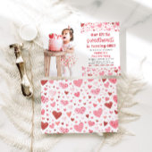 Roze Rode Harten Kleine Liefje Eerste Verjaardag Kaart