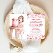 Roze Rode Harten Kleine Liefje Eerste Verjaardag Kaart