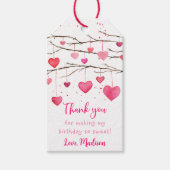 Roze rode harten lieverd verjaardag cadeaulabel (Voorkant)