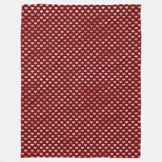 Roze rode harten ombre fleece deken (Voorkant)