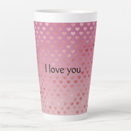 Roze rode harten Ombre Latte Mok