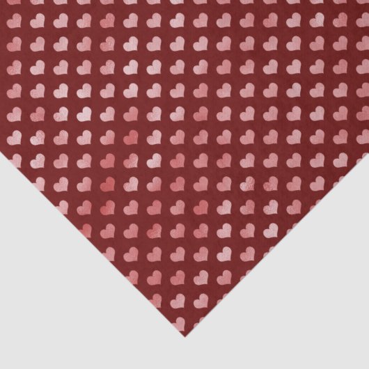 Roze rode harten Ombre Tissuepapier (Detail)