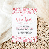 Roze Rode Harten Onze Kleine Liefje Baby shower Kaart