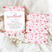 Roze Rode Harten Onze Kleine Liefje Baby shower Kaart