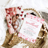 Roze Rode Harten Onze Kleine Liefje Baby shower Kaart