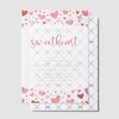 Roze Rode Harten Onze Kleine Liefje Baby Shower Vellum Uitnodigingen (Offset (Uitnodiging))