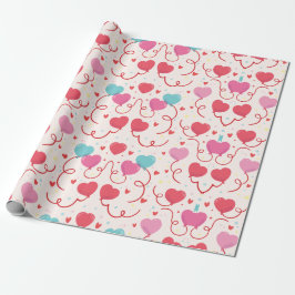  roze rode harten patroon cadeaupapier
