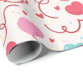  roze rode harten patroon cadeaupapier (Rol Hoek)