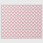 Roze rode harten patroon cadeaupapier (Vlak)