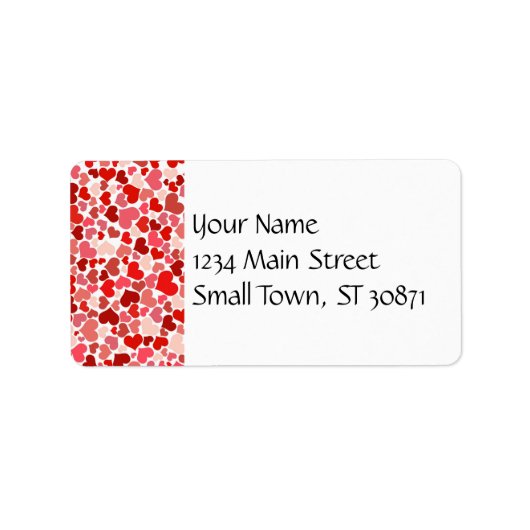 Roze rode harten Pattern Valentijnsdag Love Gifts Etiket (Voorkant)