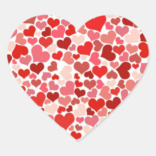 Roze rode harten Pattern Valentijnsdag Love Gifts Hart Sticker