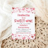 Roze Rode Harten Sweet Een Valentijn Eerste Verjaa Kaart