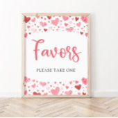 Roze Rode Harten Valentijn Baby shower Favorieten  Poster