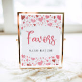 Roze Rode Harten Valentijn Baby shower Favorieten  Poster