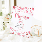 Roze Rode Harten Valentijn Baby shower Momosa Bar Reclamebord Met Voetstuk