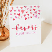 Roze Rode Harten Valentijn Party Favors Tafelteken Reclamebord Met Voetstuk