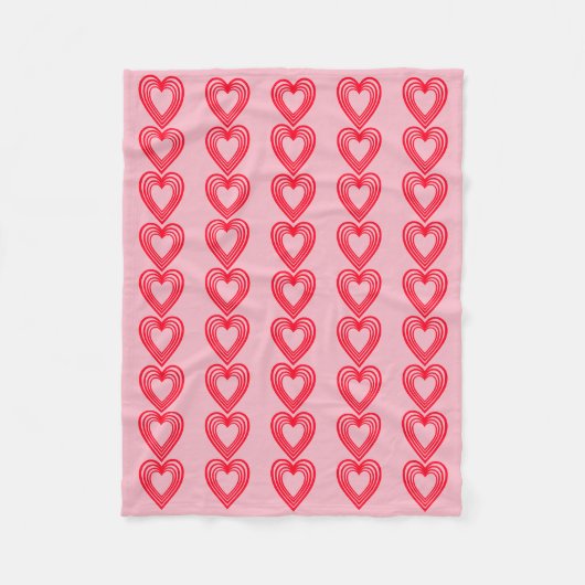 Roze Rode Harten Valentijnsdag 4Eva Fleece Blanke Deken (Voorkant)