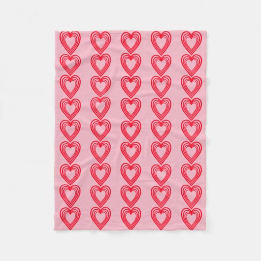 Roze Rode Harten Valentijnsdag bruiloft 4Eve Fleece Deken (Voorkant)