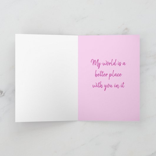 Roze & Rode Harten Valentijnsdag Kaart (Binnen)