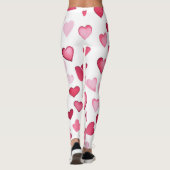 Roze Rode Harten Valentijnse Patroon Leggings (Achterkant)