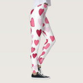 Roze Rode Harten Valentijnse Patroon Leggings (Rechts)