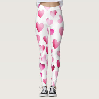 Roze Rode Harten Valentijnse Patroon Leggings