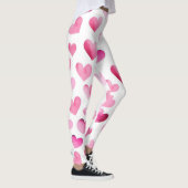 Roze Rode Harten Valentijnse Patroon Leggings (Rechts)