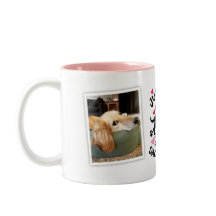 Roze rode harten Weiner-hondliefhebber foto koffie