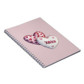 Roze Rode Harten XOXO Notitieboek (Rechterzijde)