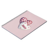 Roze Rode Harten XOXO Notitieboek (Linkerzijde)