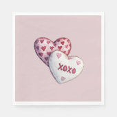 Roze Rode Harten XOXO Servet (Voorkant)