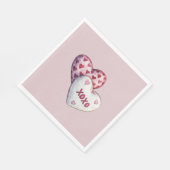 Roze Rode Harten XOXO Servet (Hoek)