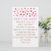 Roze rode harten zeggen geen Baby shower spel Briefpapier (Staand voorkant)