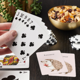 Roze Rode Hartjes Egel Pokerkaarten