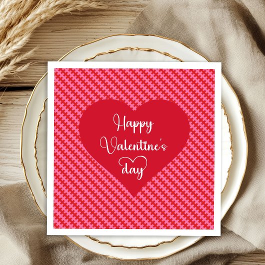 Roze Rode Hartjes Valentijn Dag Servetten Romantis