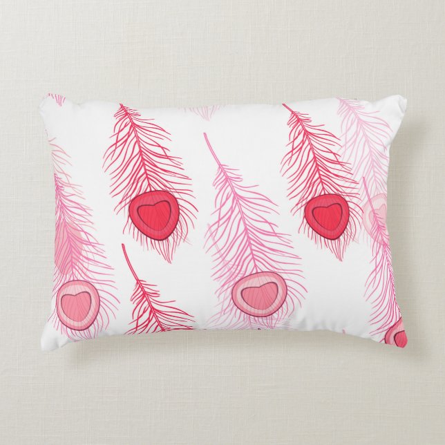 Roze rode hartpijp accent kussen (Voorkant)