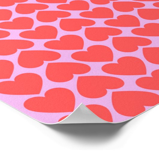 Roze rode hartritme Y2K-patroon Poster (Hoek)