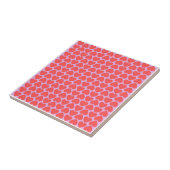 Roze rode hartritme Y2K-patroon Tegeltje (Zijkant)