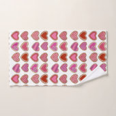Roze rode hartsuiker koekje Valentijnsdag liefde Bad Handdoek (Handdoek)