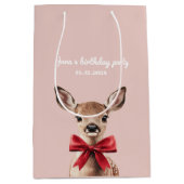 Roze & Rode Herten Gift Bag | Verjaardagsfeest in  Medium Cadeauzakje (Voorkant)