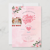 Roze rode illustratie Valentijnsdag kaart (Voorkant)