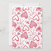 Roze rode illustratie Valentijnsdag kaart (Achterkant)