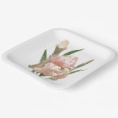 Roze rode Iris botanische kunst Papieren Bordje (Gebogen)