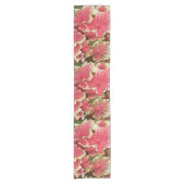 Roze rode kaladiumbladeren Floral Korte Tafelloper (Voorkant)