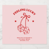 Roze & Rode Kersen Bachelorette Champagne Label Sparkling Wijnetiket (Enkel label)